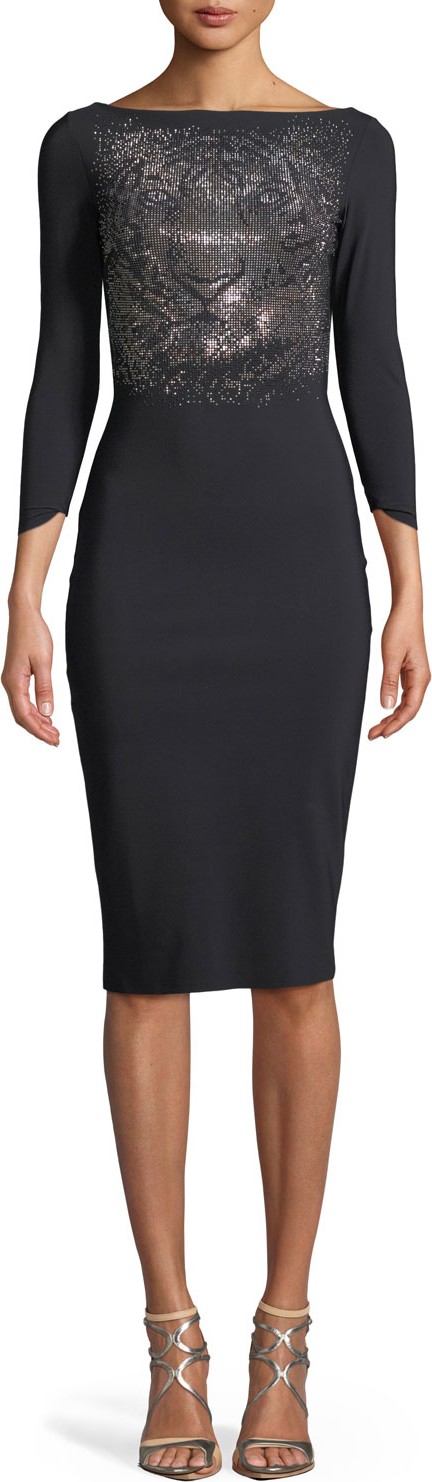 La Petite Robe di Chiara Boni Ingela Jeweled-Tiger Dress