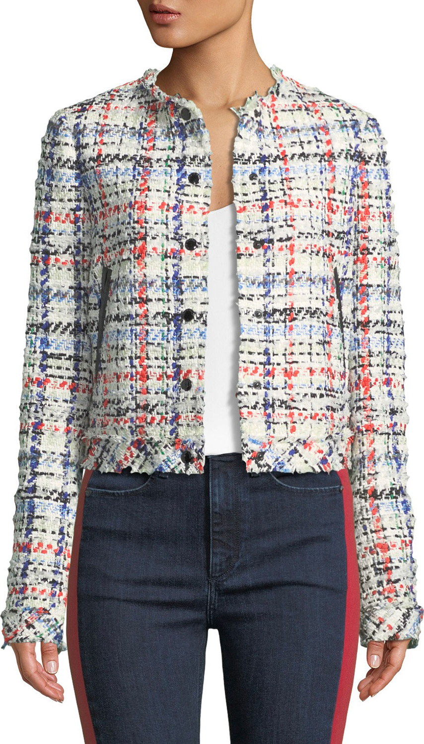 Rag & Bone Otis Snap-Front Linton Tweed Jacket