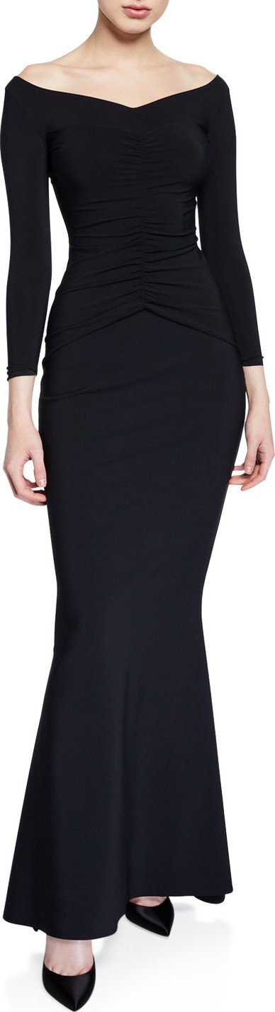 La Petite Robe di Chiara Boni Siviliana Off-the-Shoulder Ruched Trumpet Dress