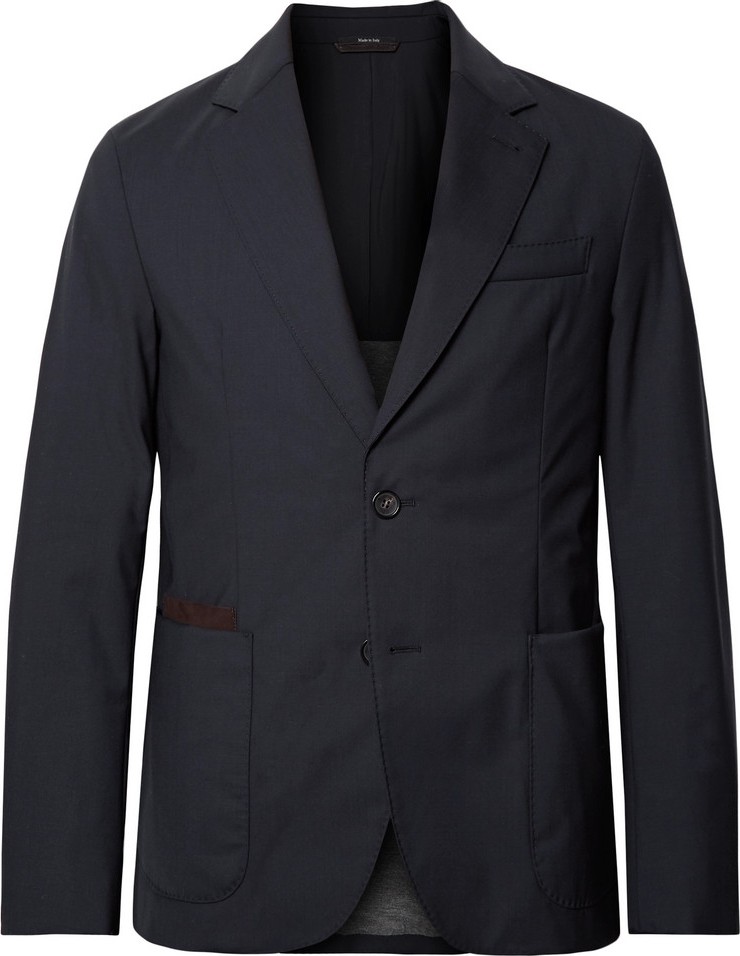 Ermenegildo Zegna Navy Slim-Fit Elements Trofeo Tech-Wool Blazer