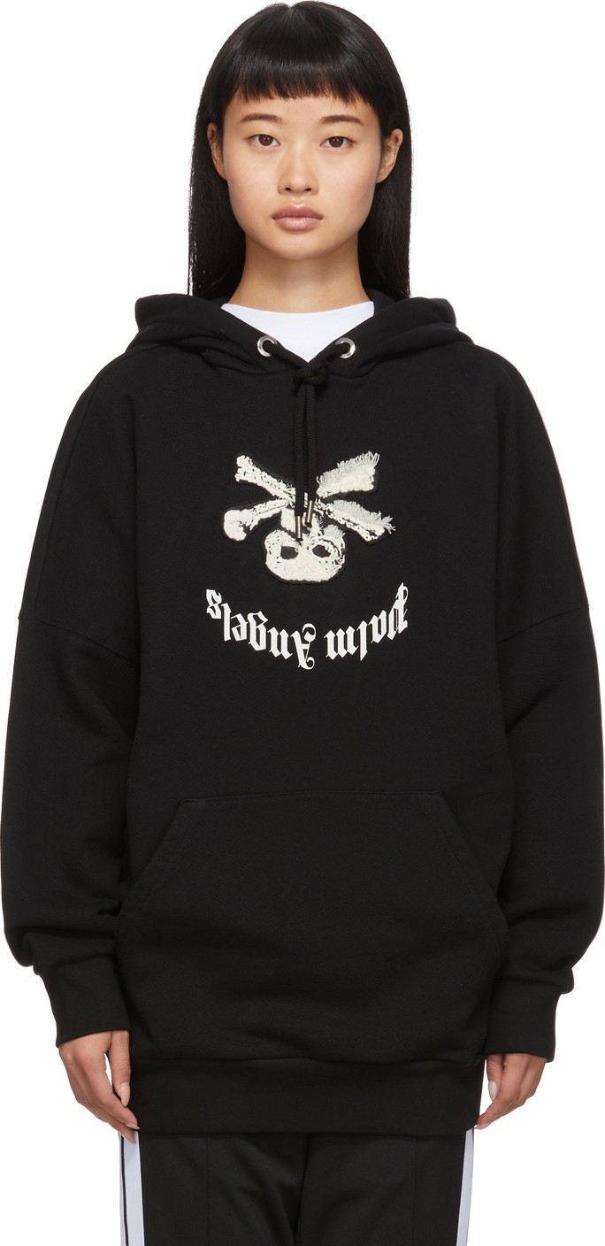 Palm Angels Black New Skull Hoodie