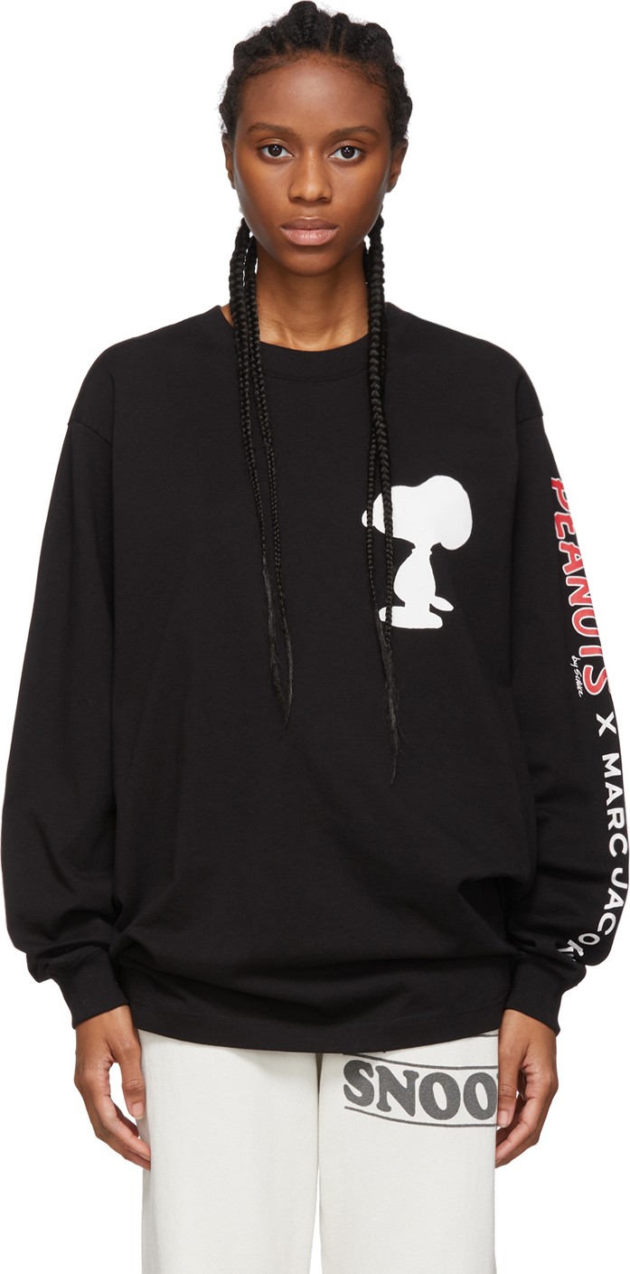 MARC JACOBS Black Peanuts Edition Snoopy Long Sleeve T-Shirt