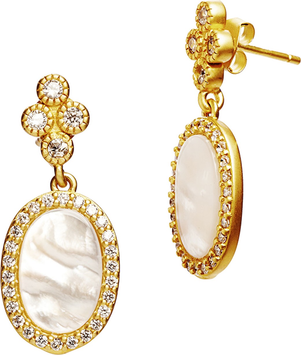 Freida Rothman Color Theory Pave Oval Drop Earrings