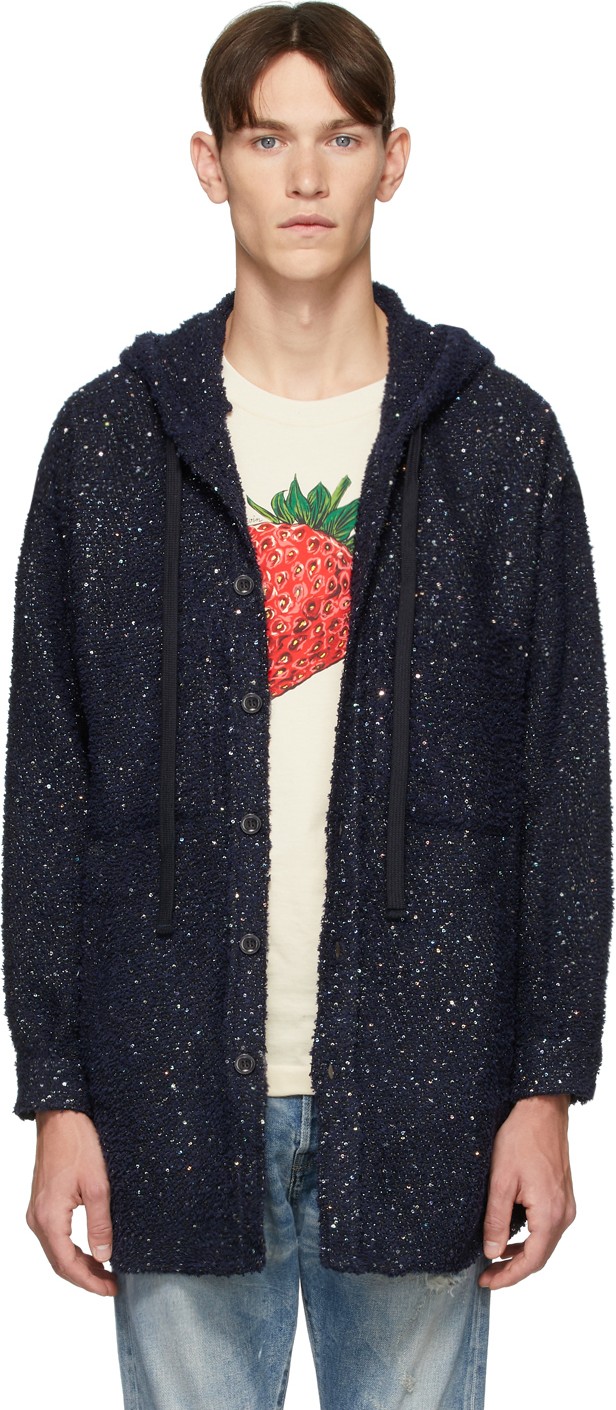 Faith Connexion Navy Sequin Two HD Overshirt