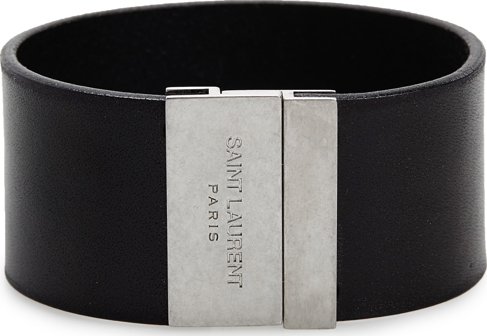 Saint Laurent YSL Calfskin Leather Cuff Bracelet