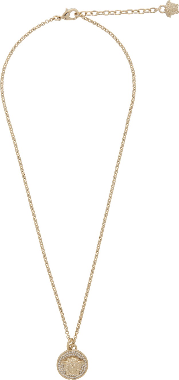 Versace Silver Small Medusa Coin Necklace