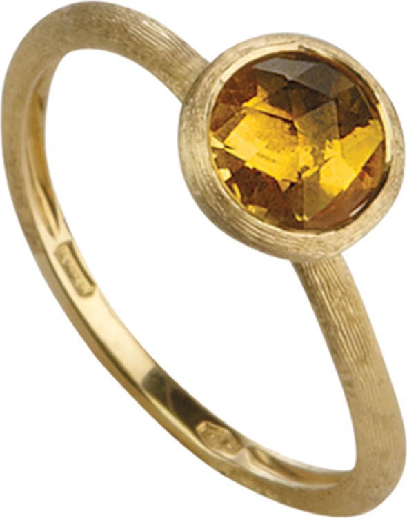 Marco Bicego Jaipur 18k Gold Stack Ring in Citrine, Size 7