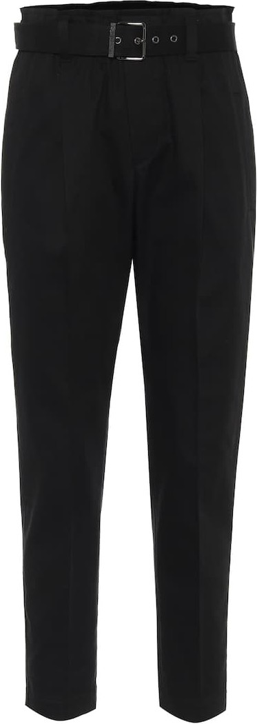 Brunello Cucinelli High-rise stretch-cotton paperbag pants