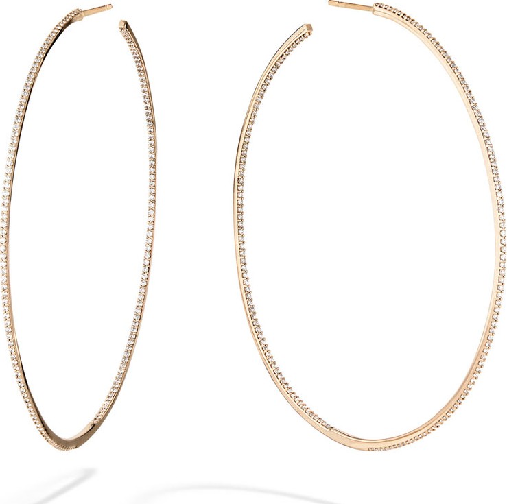 Lana Skinny 14k Gold Diamond Hoop Earrings