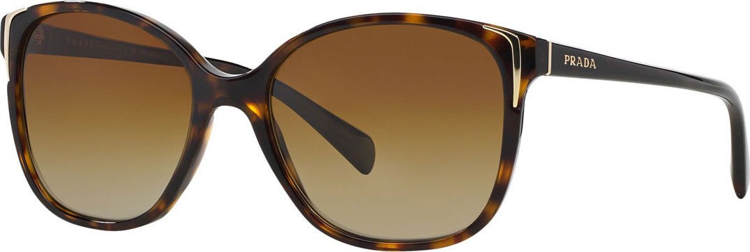 Prada Square Gradient Arrow-Edge Sunglasses, Black