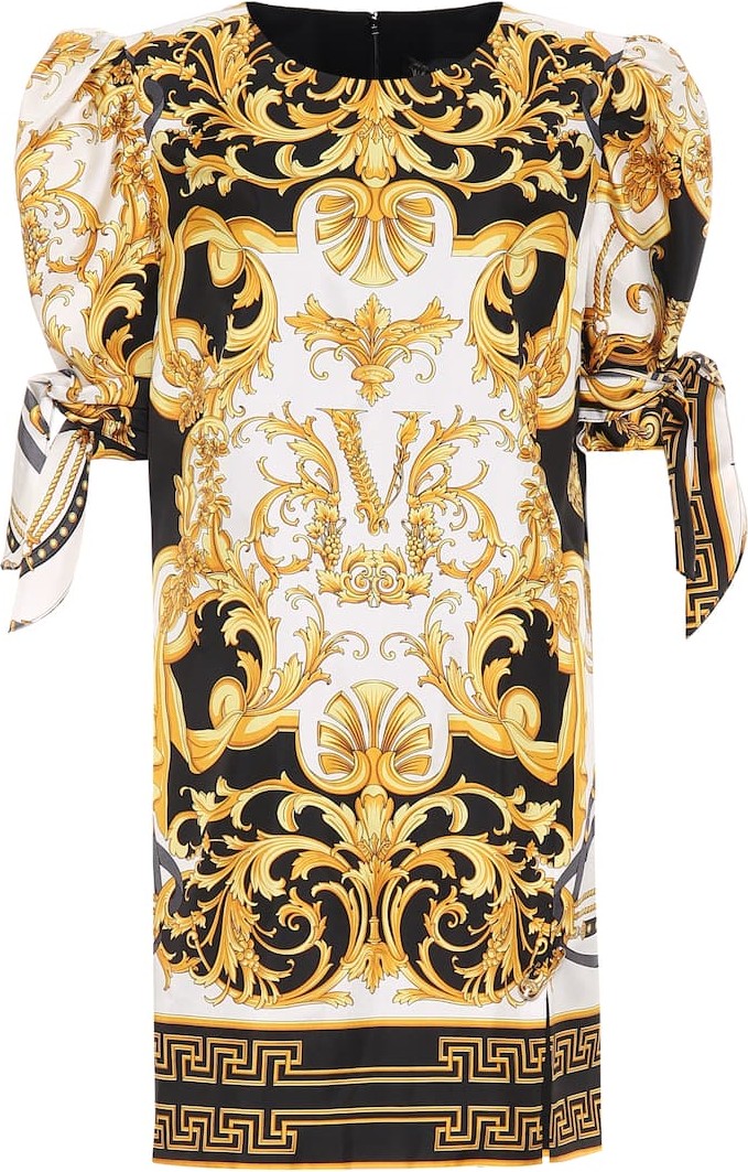 Versace Printed silk minidress