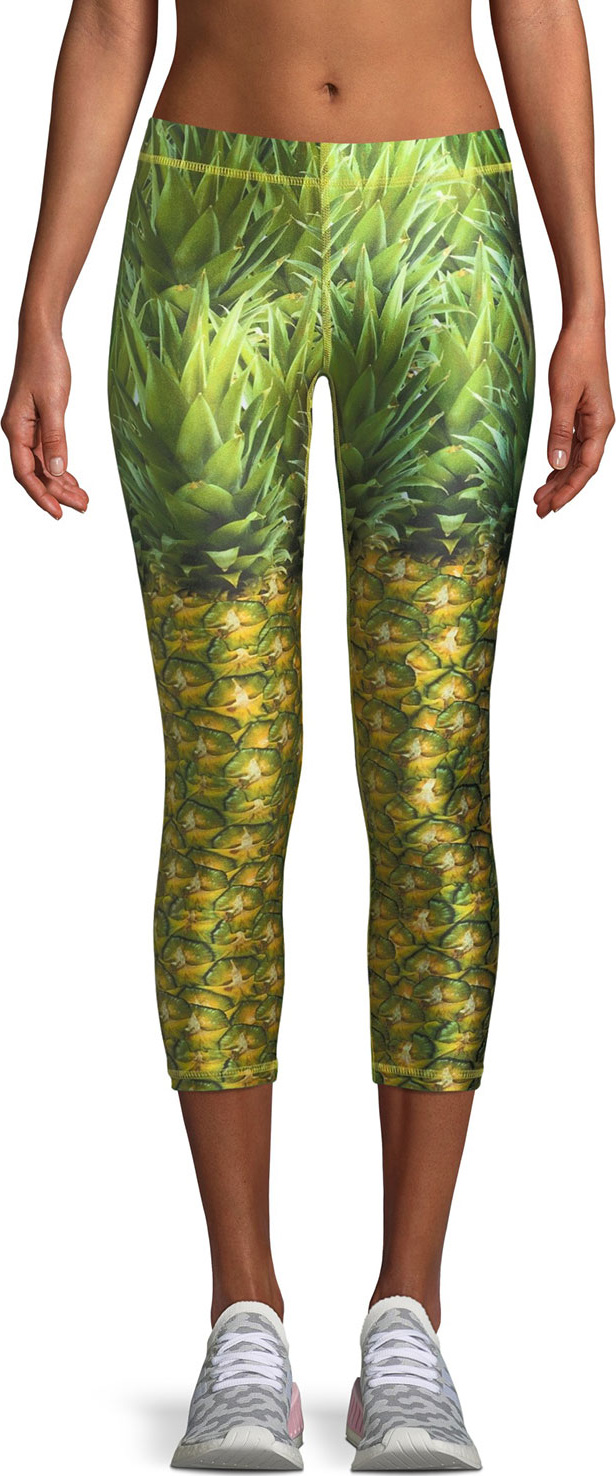 Terez Pineapple Printed Capri Performance Leggings