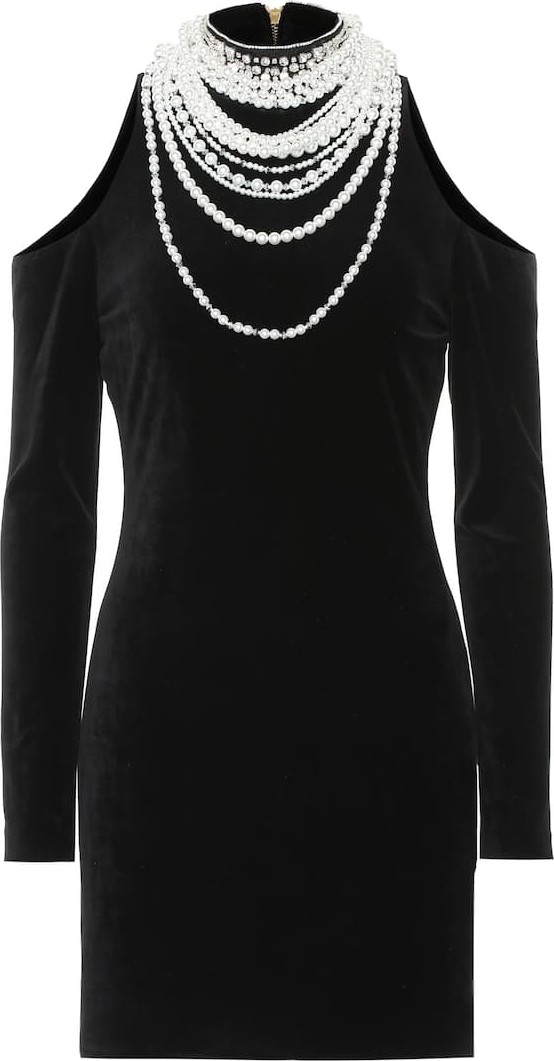 Balmain Embellished cotton-blend dress