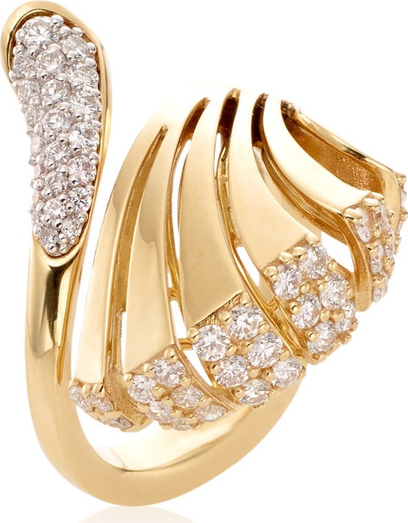 Miseno Ventaglio 18k Gold Diamond Fan Ring