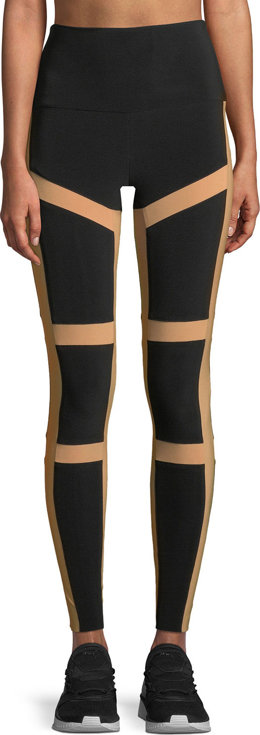Norma Kamali Spliced High-Waist Contrast Leggings