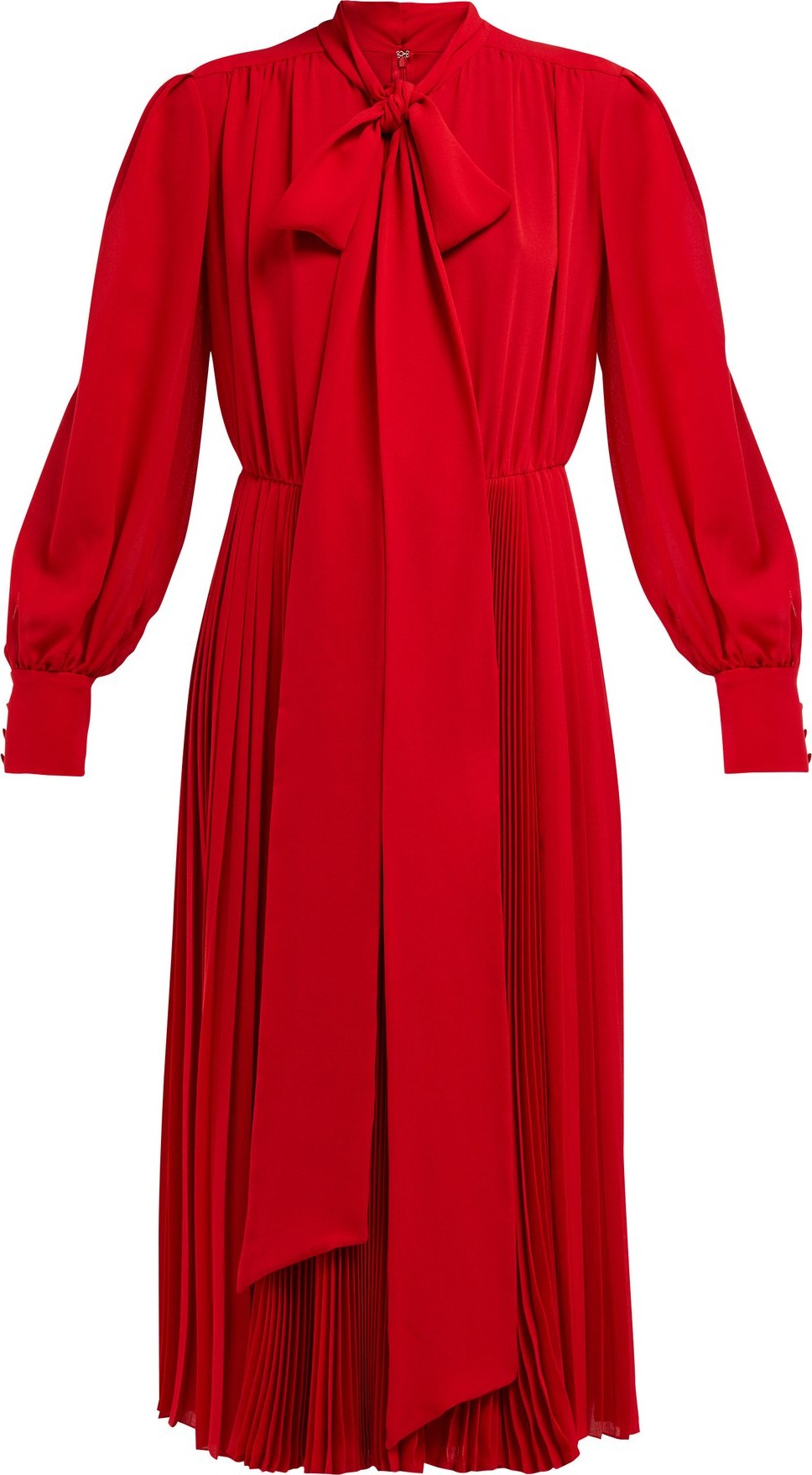 Valentino Pleated silk crepe midi dress