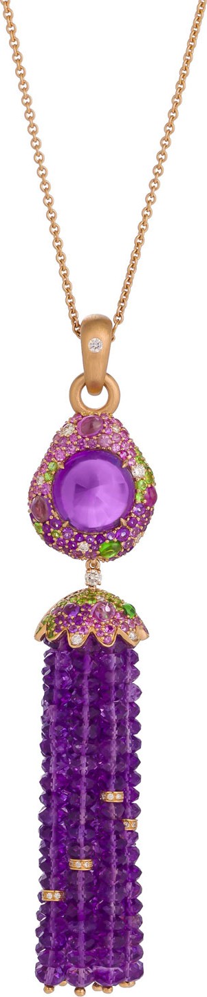 Margot McKinney 18k Rose Gold & Amethyst Tassel Pendant Necklace