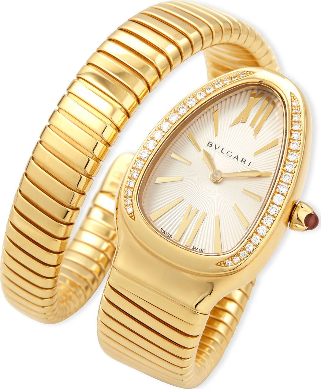 BVLGARI 35mm Serpenti Tubogas Yellow Gold Diamond Watch