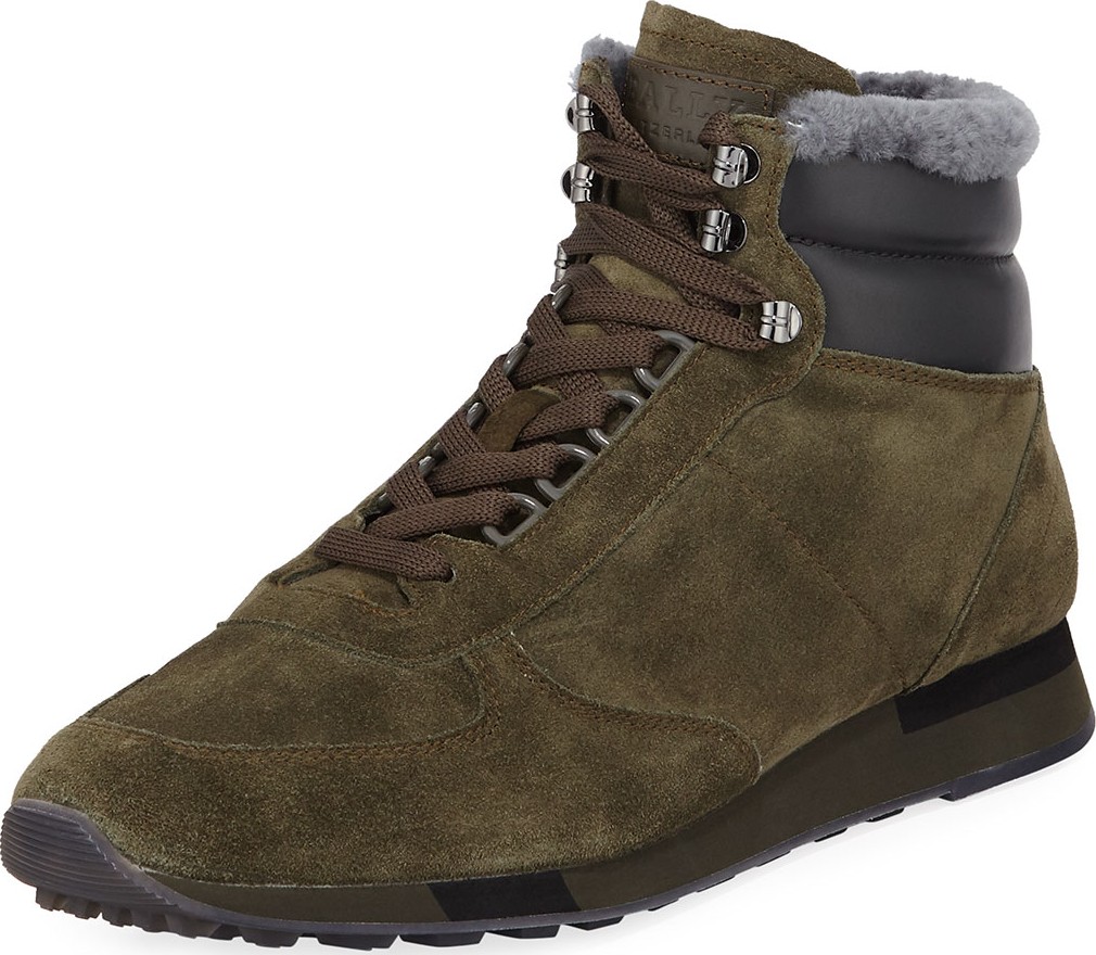Bally Men's Gregory Fur-Trim High-Top Sneakers