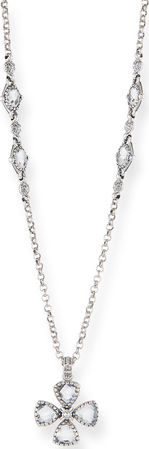 Konstantino Pythia Crystal Floral Pendant Necklace