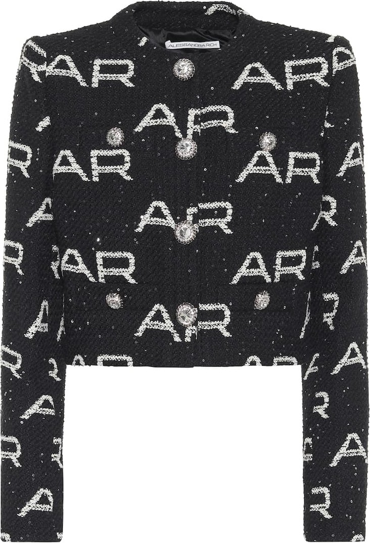 Alessandra Rich Cropped bouclé jacket