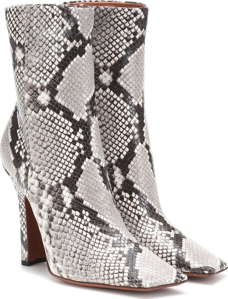 Vetements Snake-effect leather ankle boots