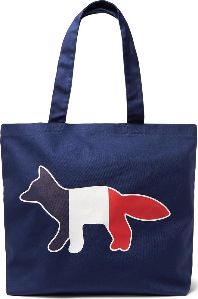 Maison Kitsune Printed Canvas Tote Bag