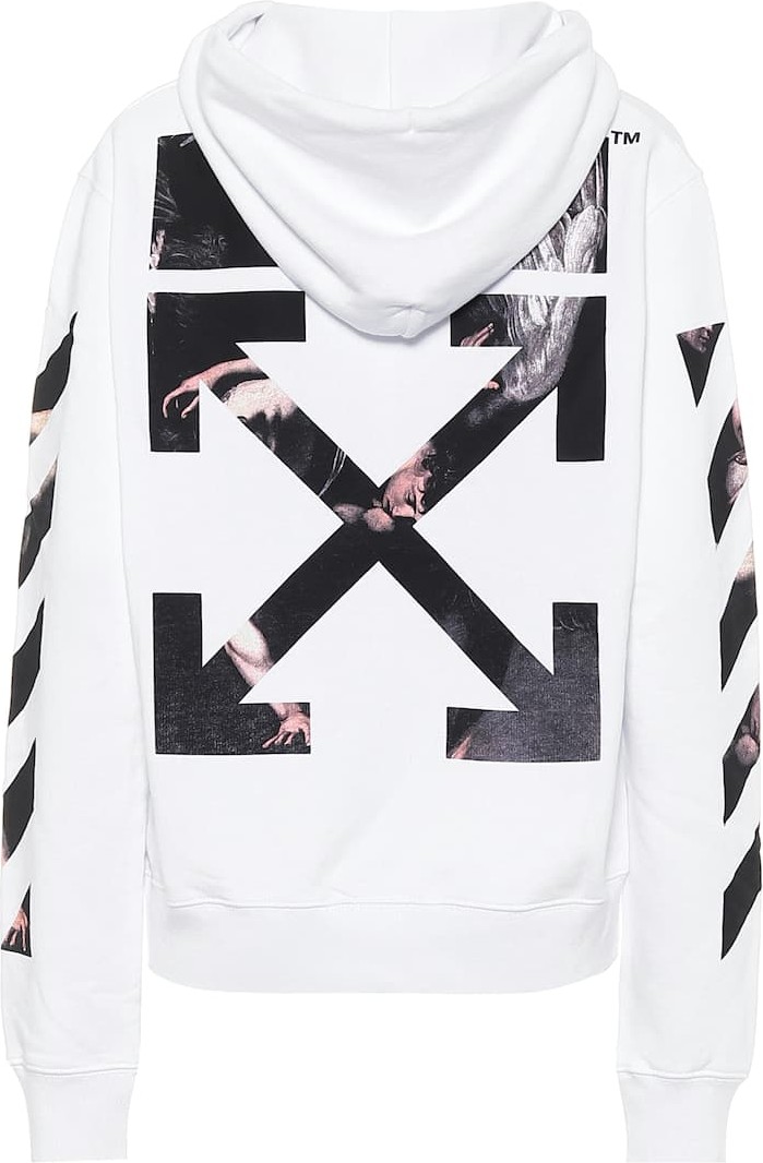 Off White Logo cotton-jersey hoodie