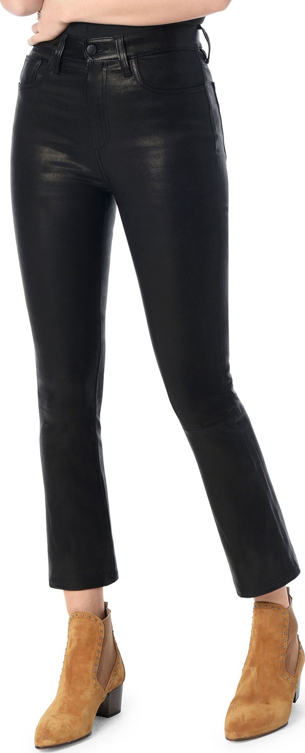 Joe's Jeans The Cropped Skinny Boot-Cut Leather Jeans