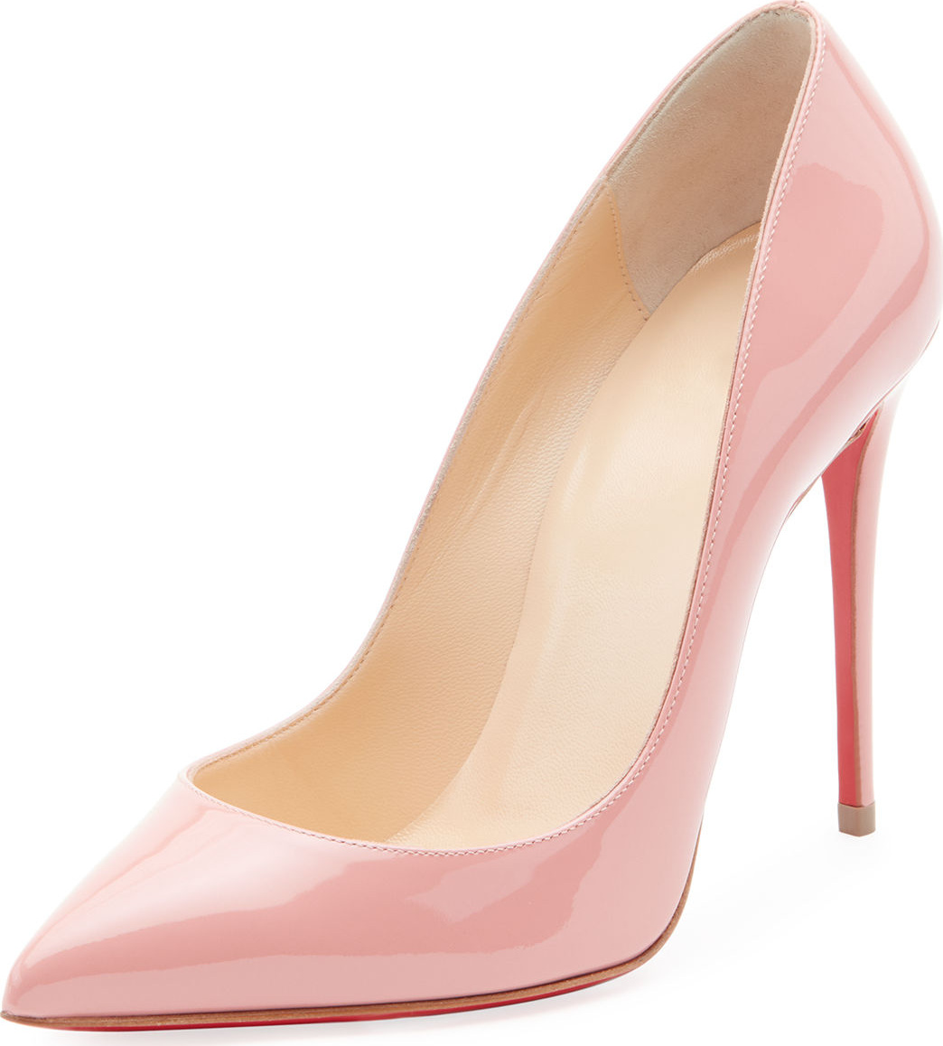 Christian Louboutin Pigalle Follies Patent Pointed-Toe Red Sole Pump