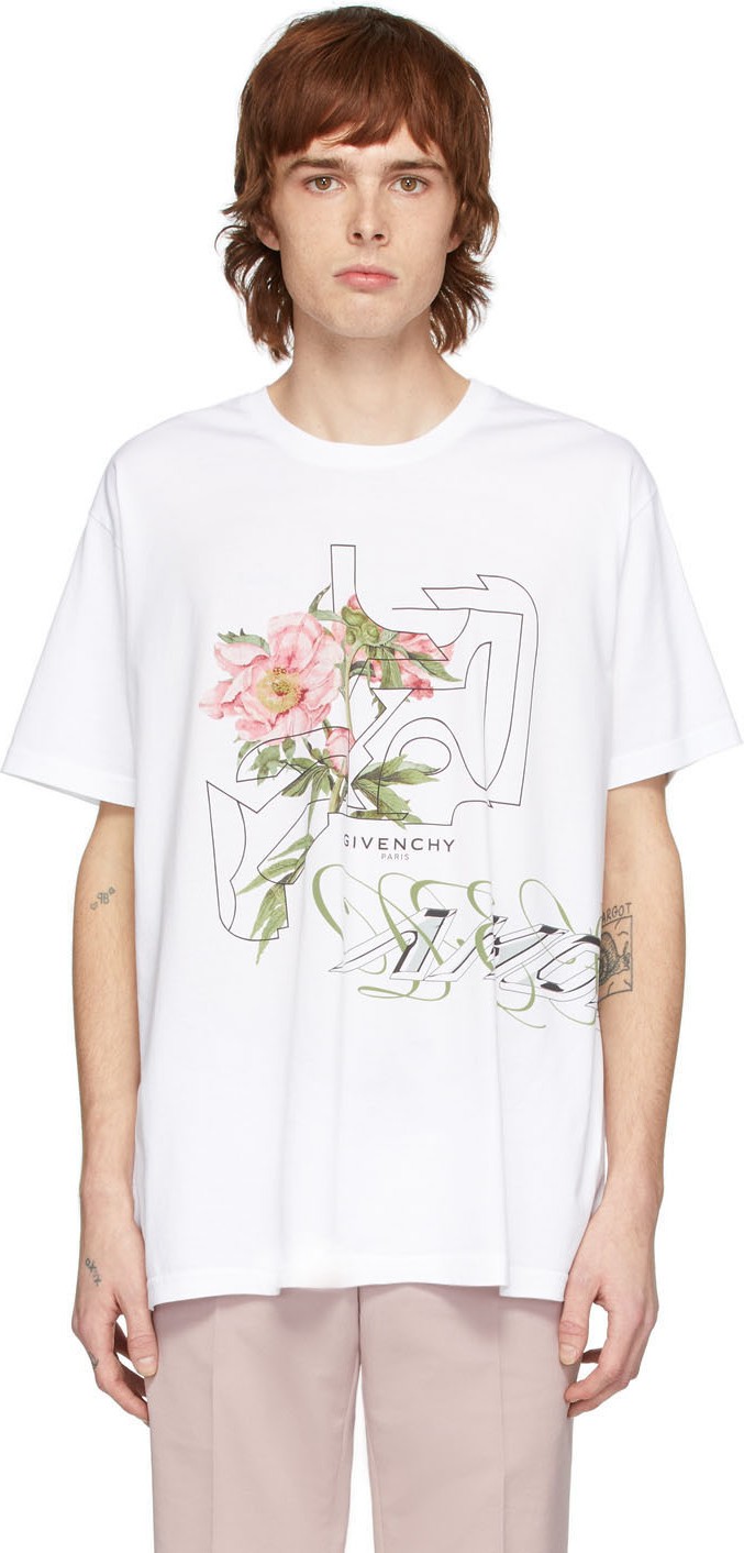 Givenchy White Peony Maze T-Shirt