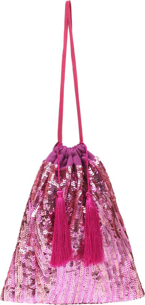 Attico Tasseled sequin pouch