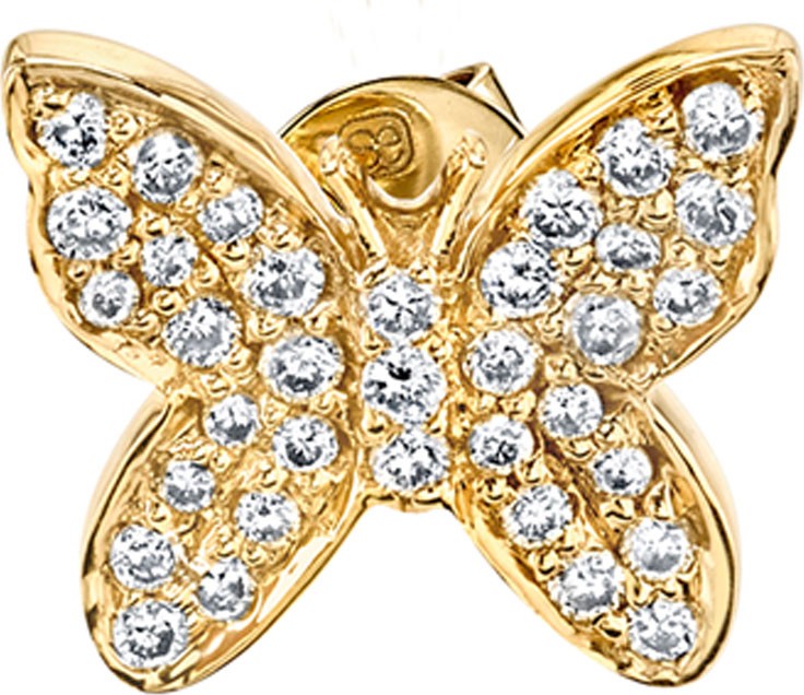 Sydney Evan 14k Diamond Butterfly Single Stud Earring