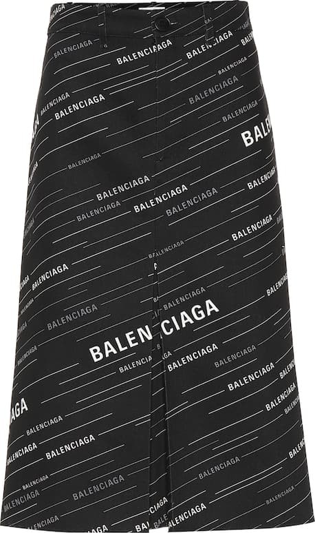 Balenciaga Printed cotton midi skirt