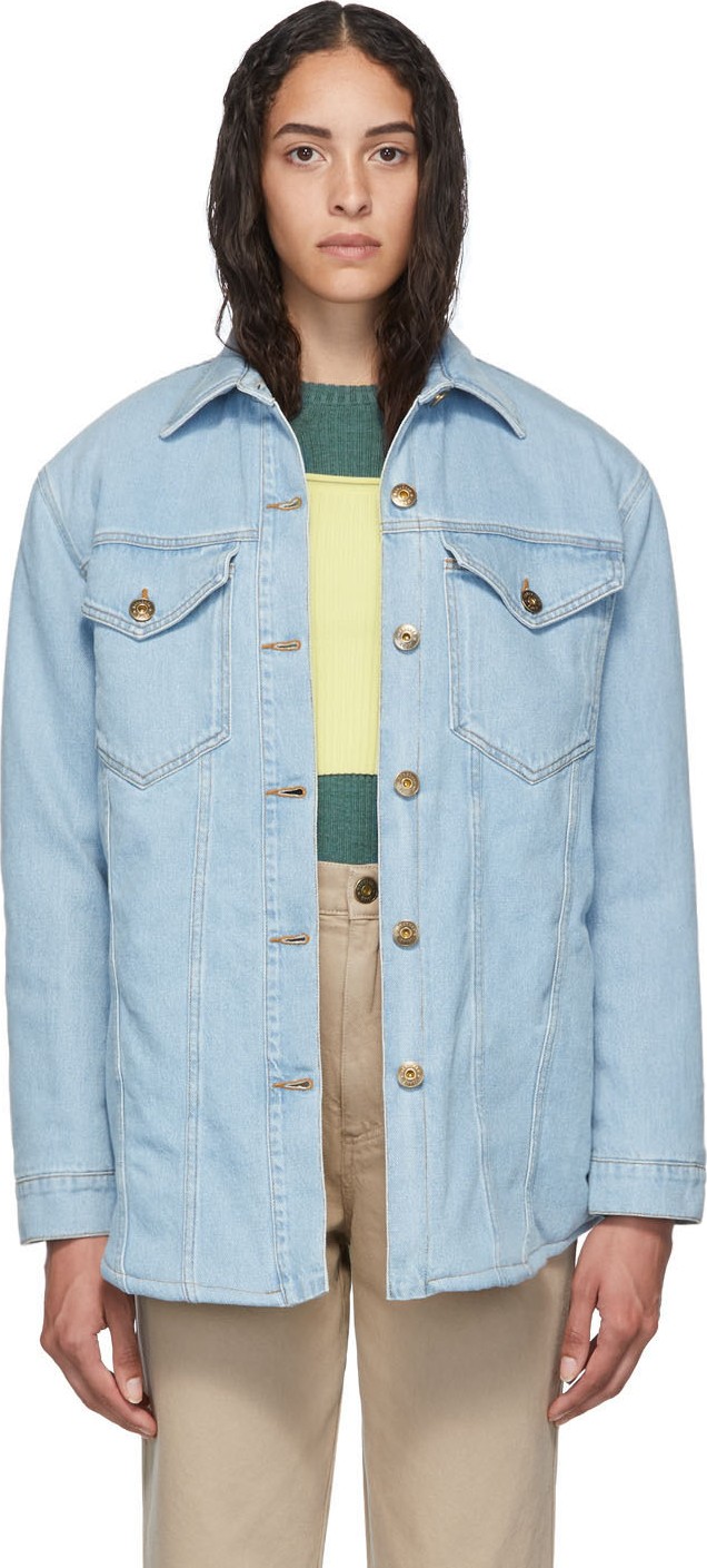 Nanushka Blue Denim Nusta Shirt Jacket