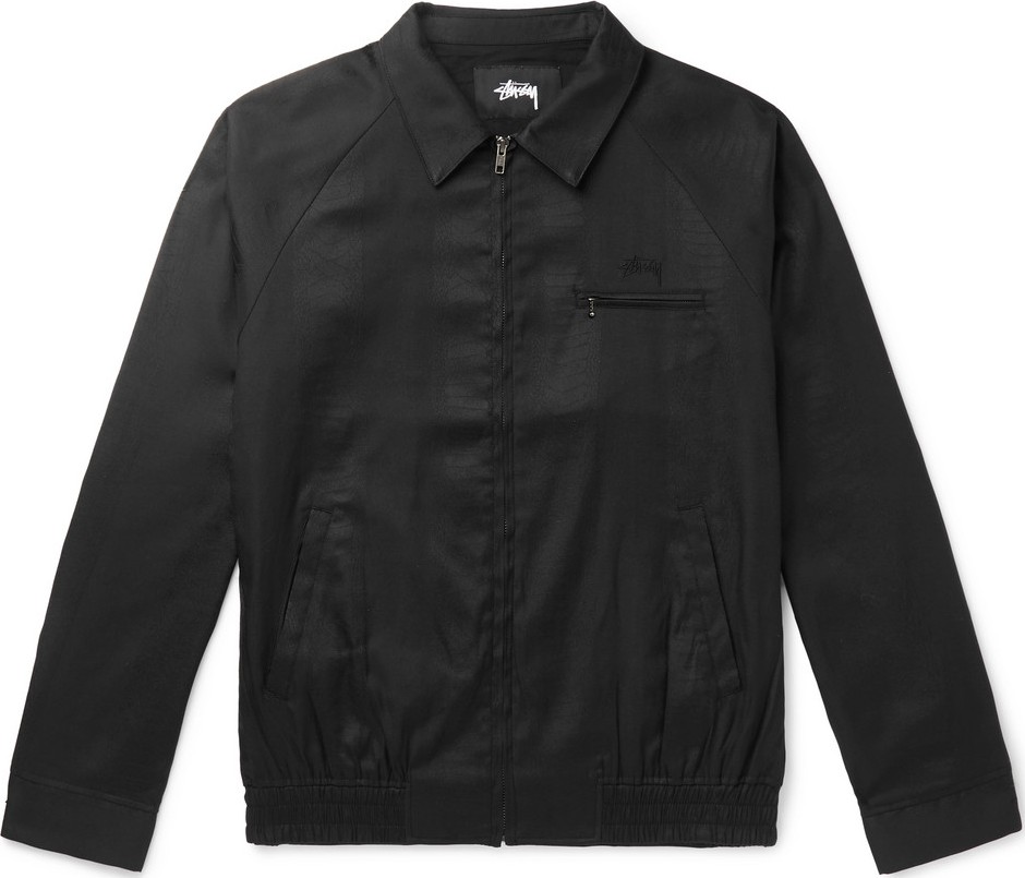Stussy Bryan Snake-Print Jersey Blouson Jacket