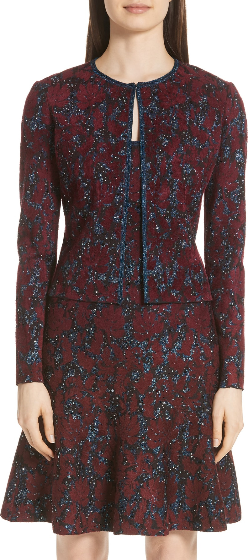 St. John Sparkle Velvet Jacquard Jacket
