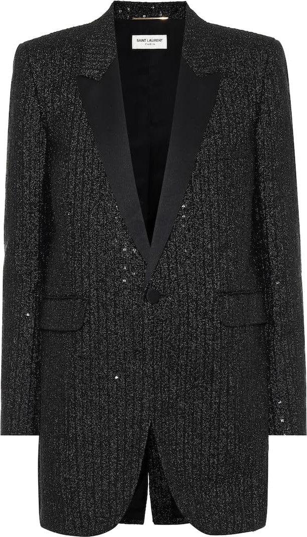 Saint Laurent Sequined tweed blazer