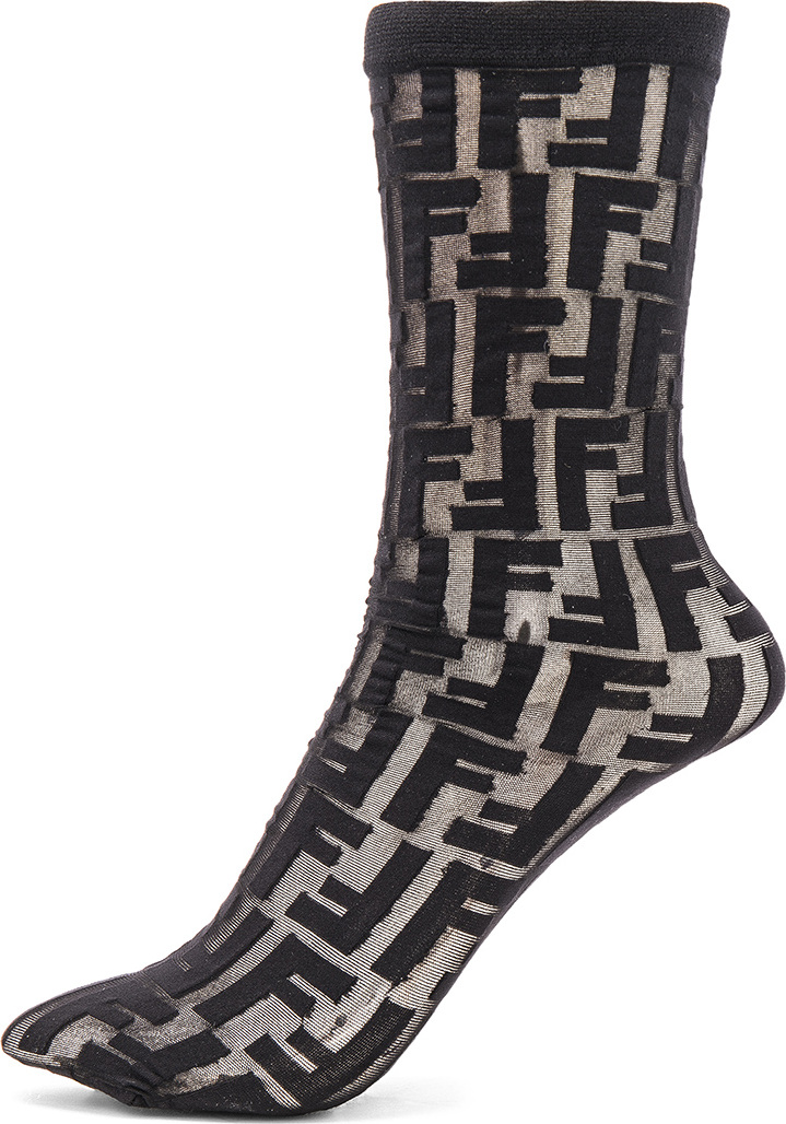 Fendi Logo Print Nylon Socks