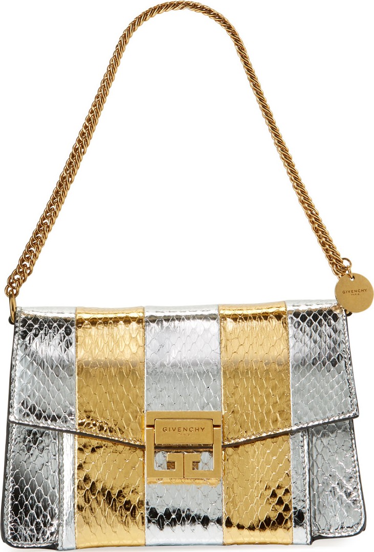 Givenchy GV3 Metallic Snakeskin Shoulder Bag