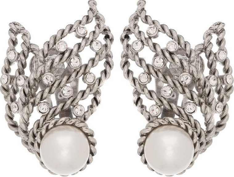 Oscar De La Renta Crystal clip-on earrings
