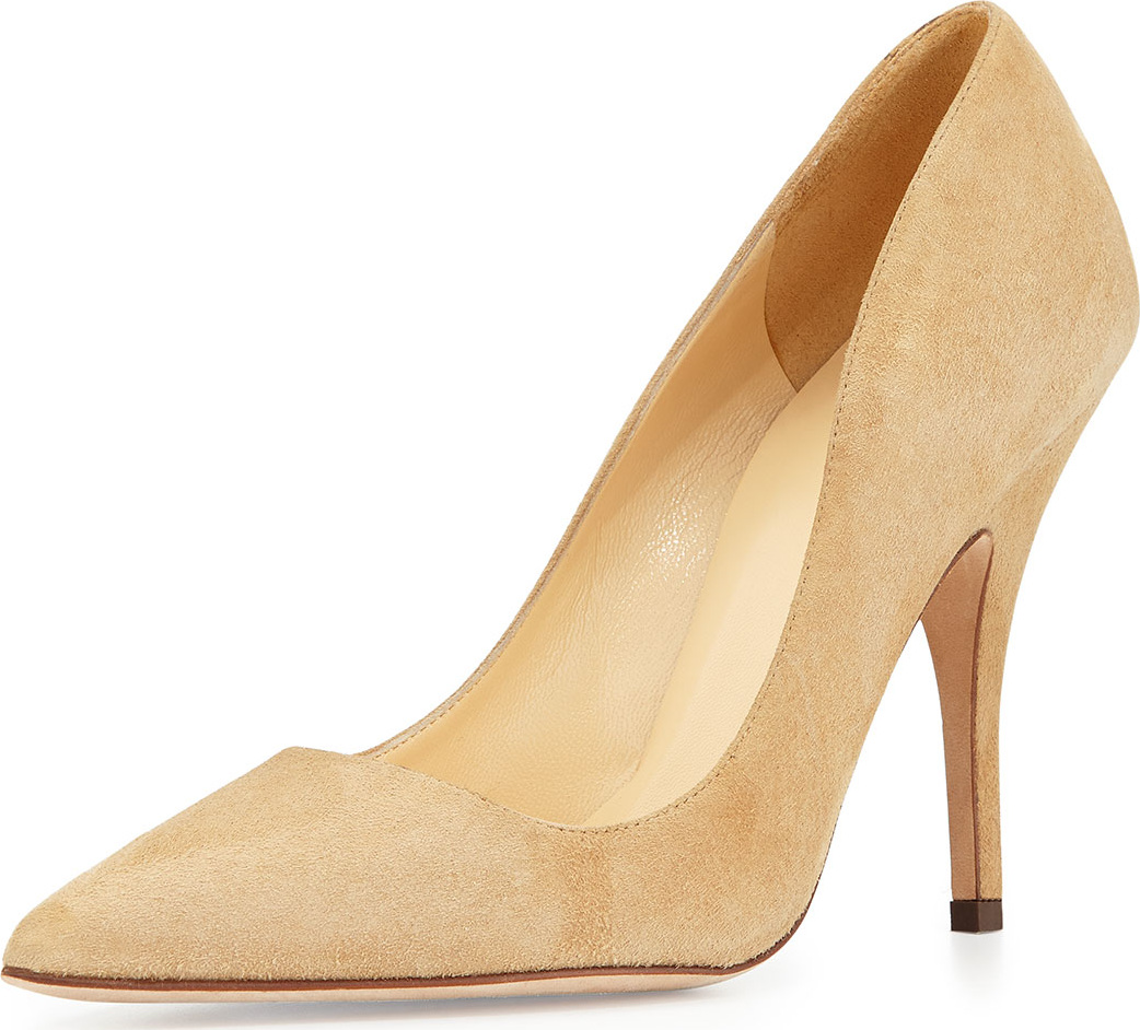 Kate Spade New York licorice suede point-toe pumps, light camel
