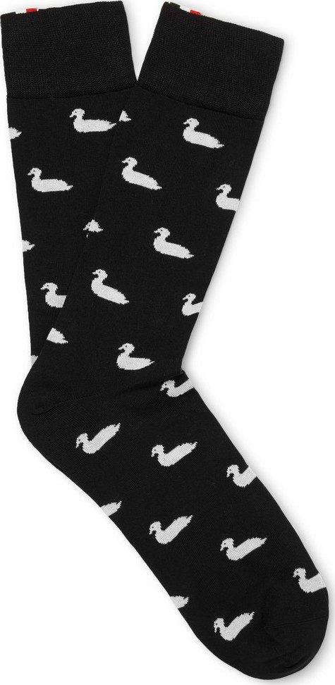 Thom Browne Cotton-Blend Jacquard Socks