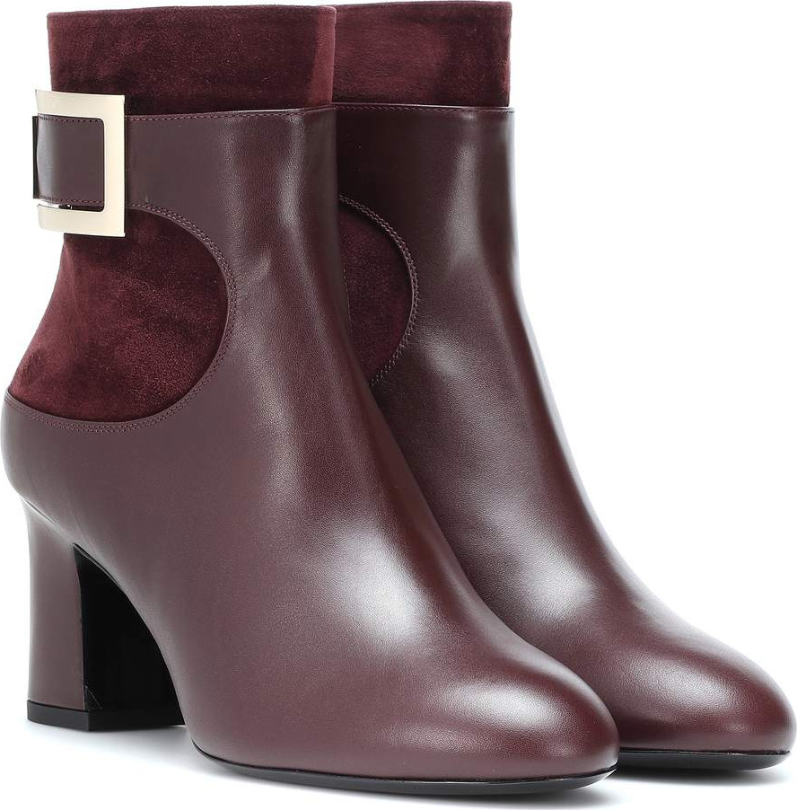 Roger Vivier Trompette leather and suede ankle boots