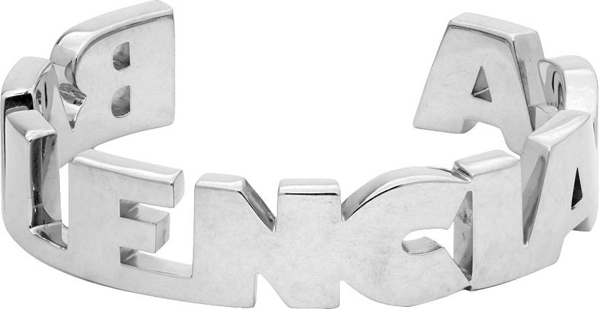 Balenciaga Silver Typo Bracelet