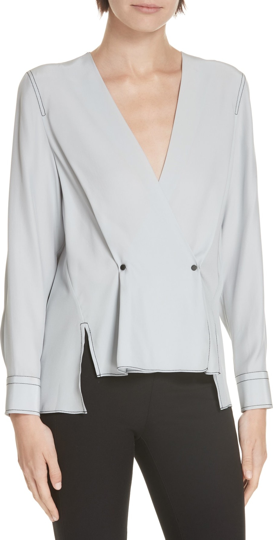 Rag & Bone Debbie Silk Surplice Top