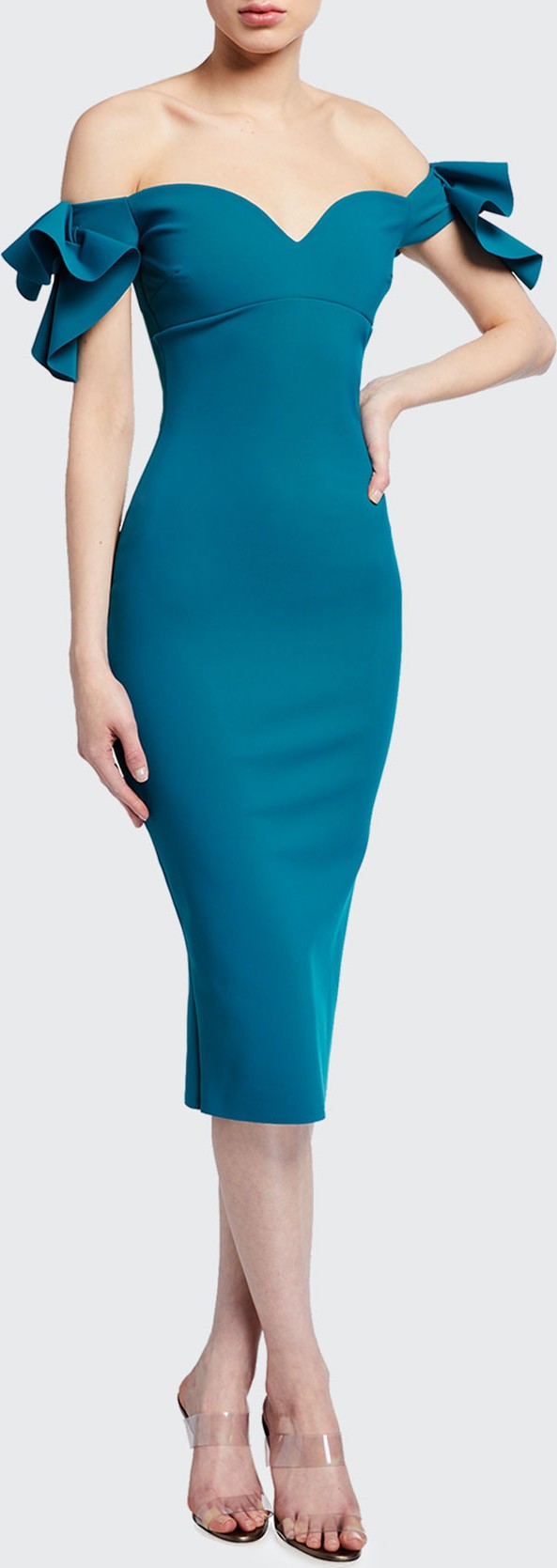 La Petite Robe di Chiara Boni Off-the-Shoulder Sweetheart Bodycon Dress