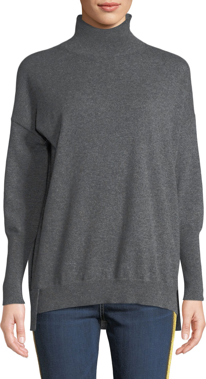 Agnona Eternals 12-GG Cashmere Geo-Slit Dropped-Shoulder Turtleneck Sweater Agnona Eternals 12-GG Cashmere Geo-Slit Dropped-Shoulder Turtleneck Sweater