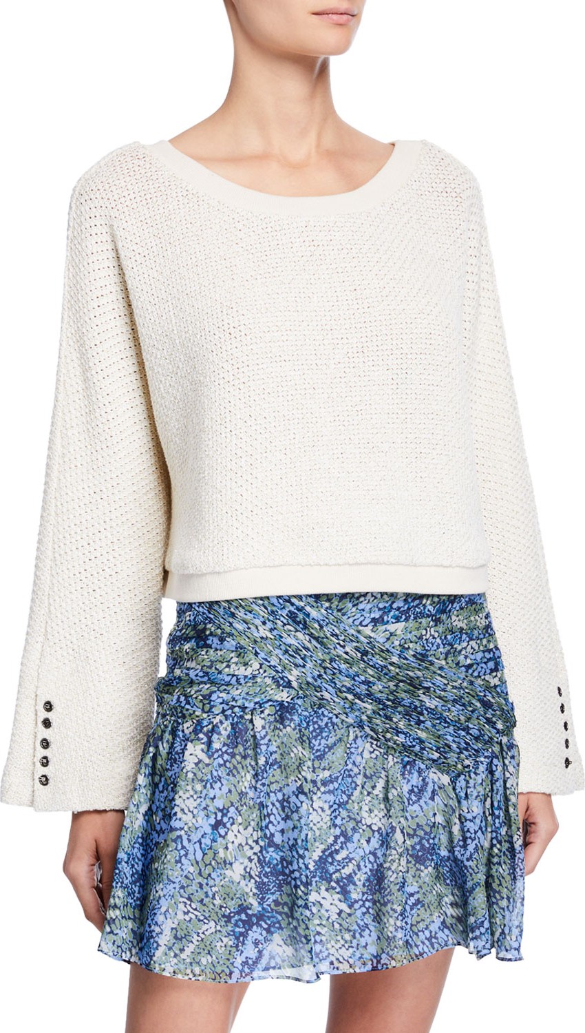 Ramy Brook Maxwell Cropped Long-Sleeve Top