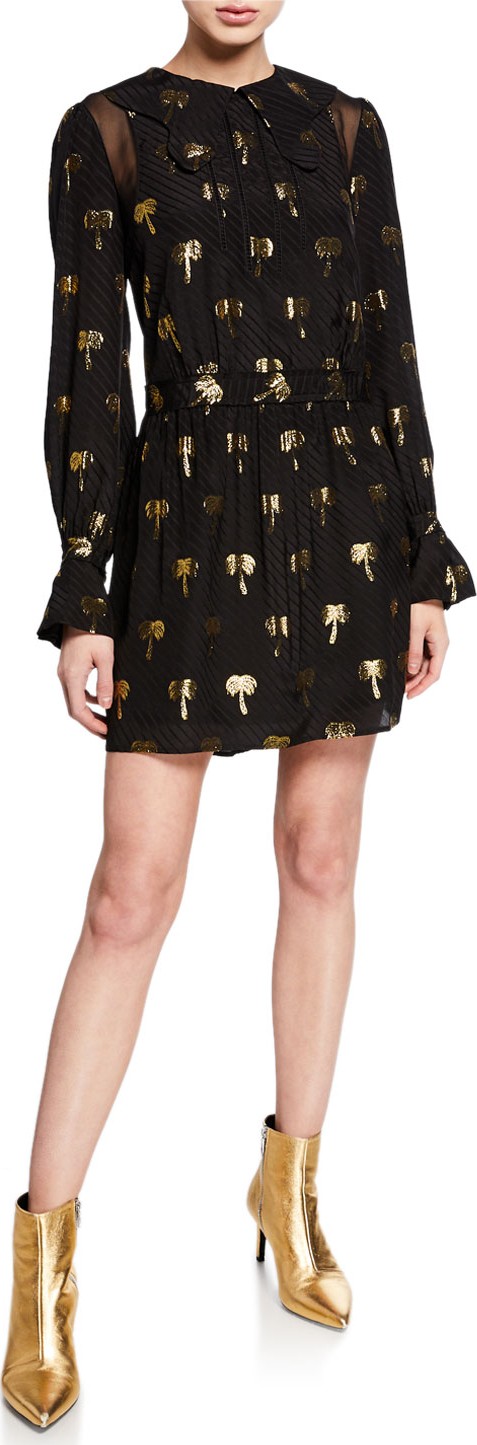 COACH Metallic Palm-Print Short Page Boy Dress